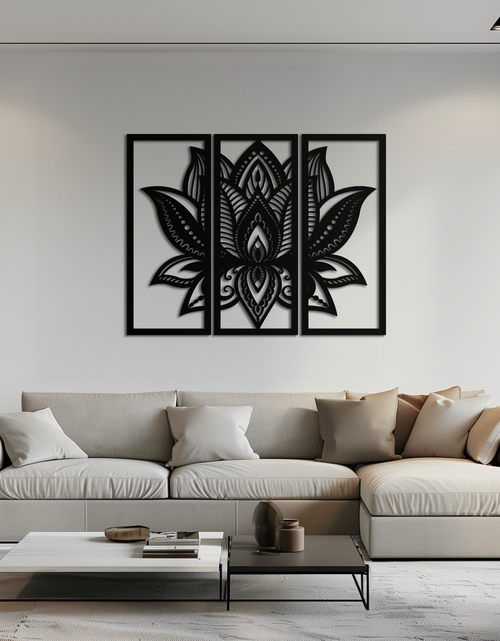Resmi Galeri görüntüleyicisine yükleyin, Mandala Lotus Metal Duvar Sanatı - Zarif ve Manevi Ev Dekoru - KAF148
