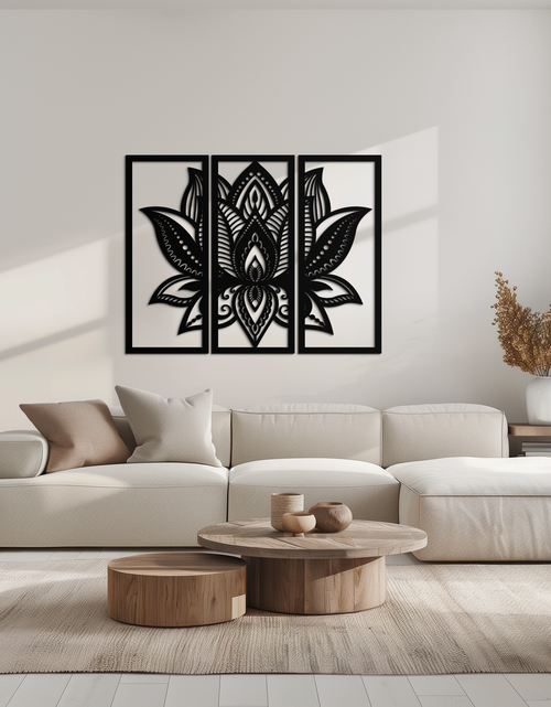 Resmi Galeri görüntüleyicisine yükleyin, Mandala Lotus Metal Duvar Sanatı - Zarif ve Manevi Ev Dekoru - KAF148
