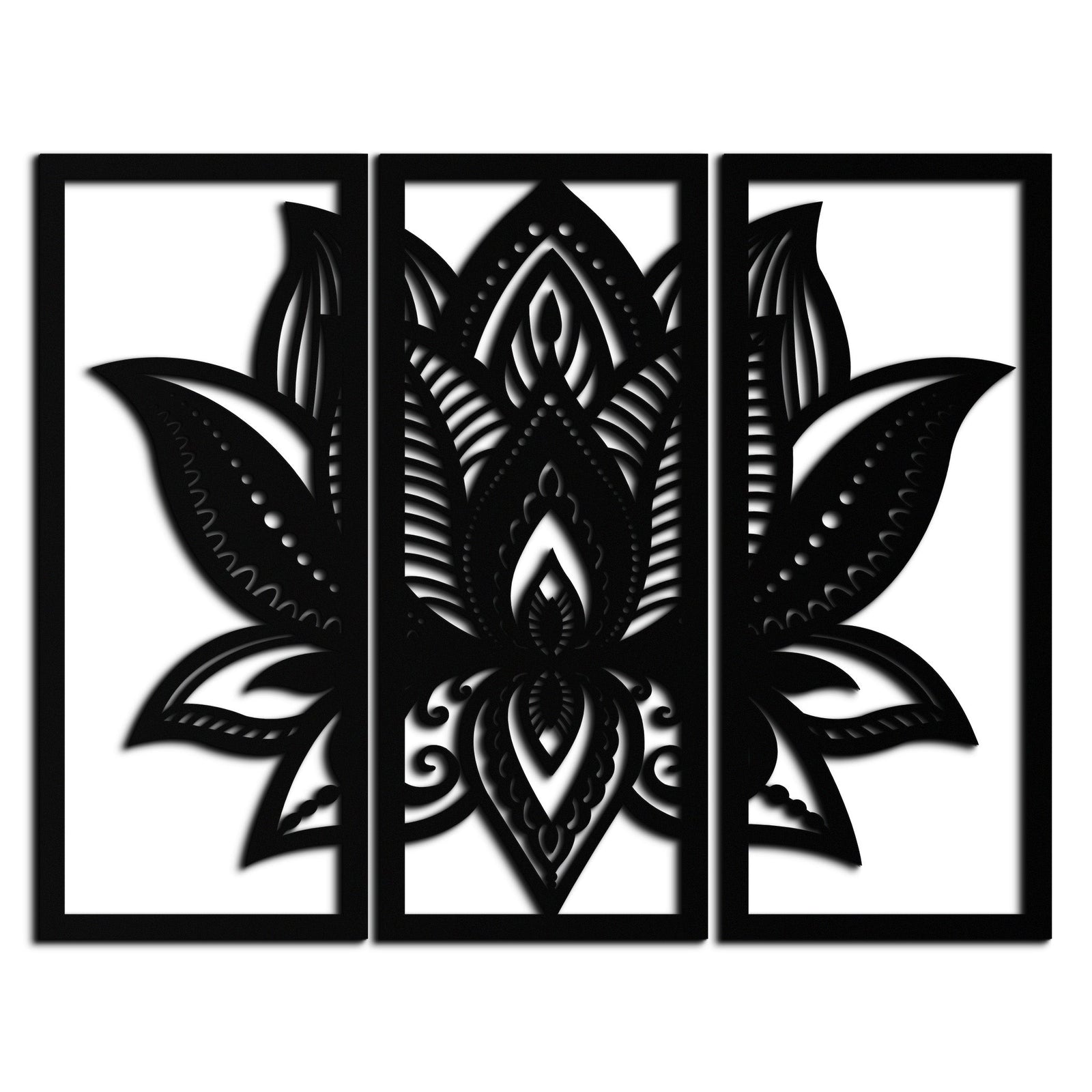 Mandala Lotus Metal Duvar Sanatı - Zarif ve Manevi Ev Dekoru - KAF148