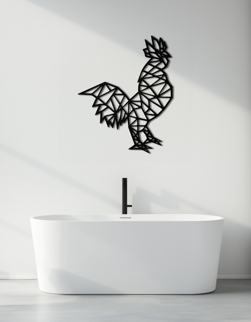 Load image into Gallery viewer, Geometric Rooster Metal Wall Art - Modern Farmhouse Decor - KAF149
