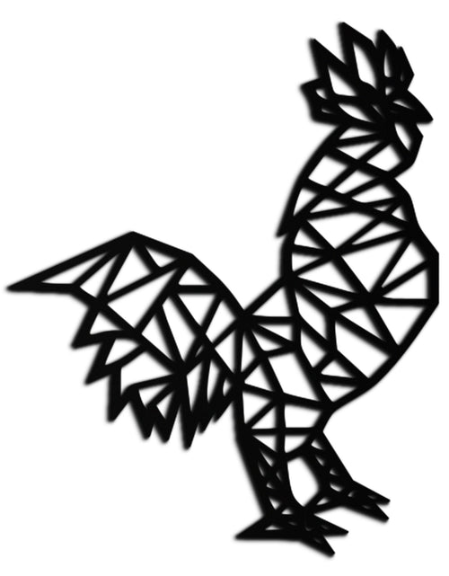 Load image into Gallery viewer, Geometric Rooster Metal Wall Art - Modern Farmhouse Decor - KAF149
