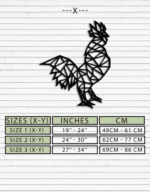 Load image into Gallery viewer, Geometric Rooster Metal Wall Art - Modern Farmhouse Decor - KAF149
