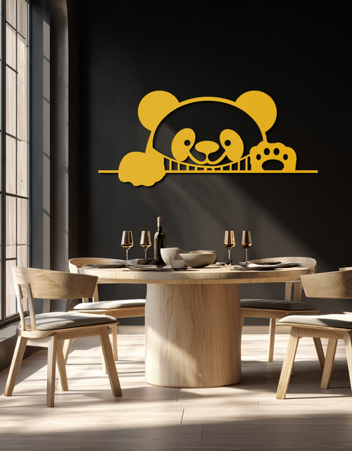 Load image into Gallery viewer, Geometric Panda Metal Wall Art - Playful Minimalist Steel Decor - KAF150
