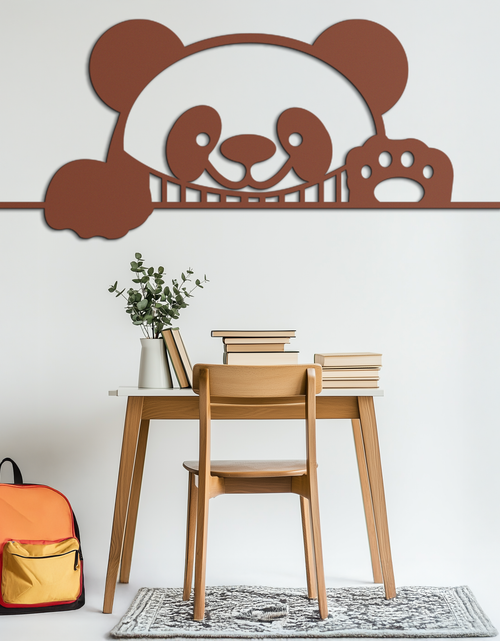 Load image into Gallery viewer, Geometric Panda Metal Wall Art - Playful Minimalist Steel Decor - KAF150
