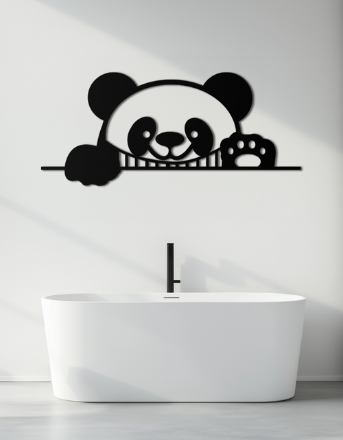 Load image into Gallery viewer, Geometric Panda Metal Wall Art - Playful Minimalist Steel Decor - KAF150

