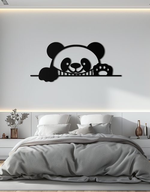 Load image into Gallery viewer, Geometric Panda Metal Wall Art - Playful Minimalist Steel Decor - KAF150
