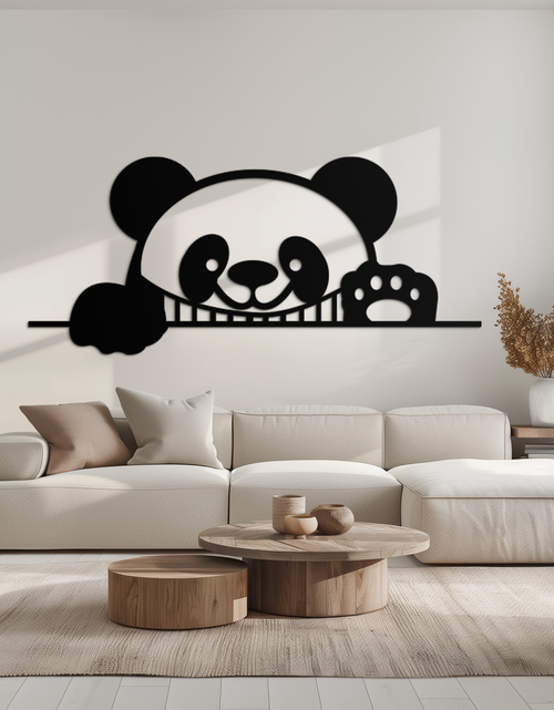 Load image into Gallery viewer, Geometric Panda Metal Wall Art - Playful Minimalist Steel Decor - KAF150
