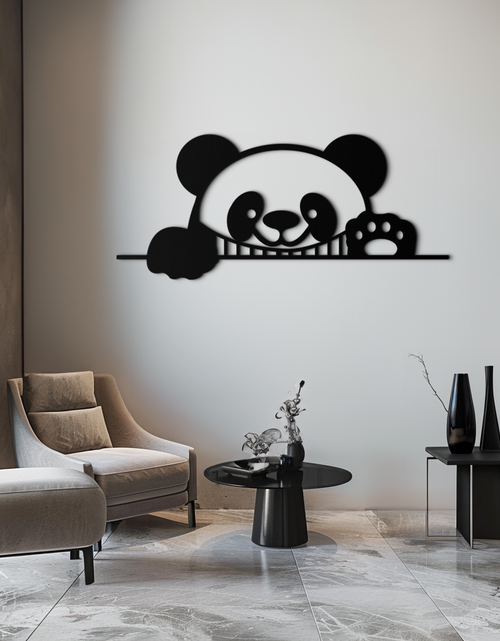 Load image into Gallery viewer, Geometric Panda Metal Wall Art - Playful Minimalist Steel Decor - KAF150
