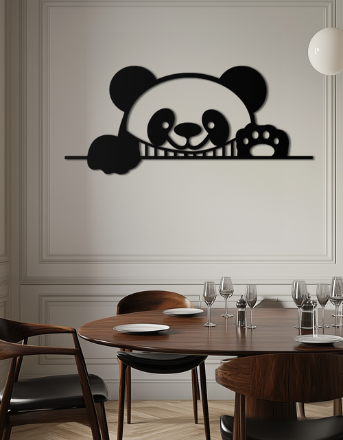 Load image into Gallery viewer, Geometric Panda Metal Wall Art - Playful Minimalist Steel Decor - KAF150
