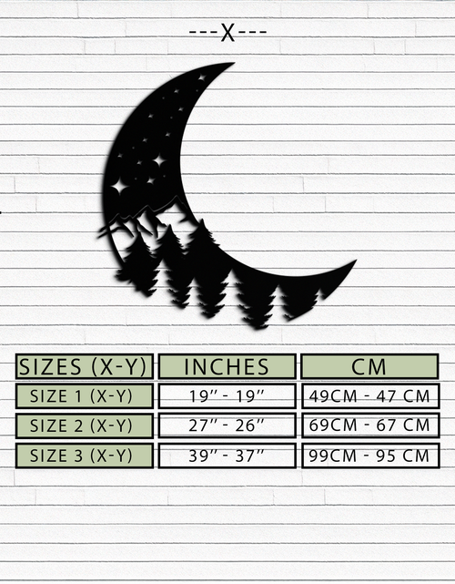 Load image into Gallery viewer, Enchanted Night Moon &amp; Forest Metal Wall Art – Celestial Nature-Inspired Steel Decor - KAF151
