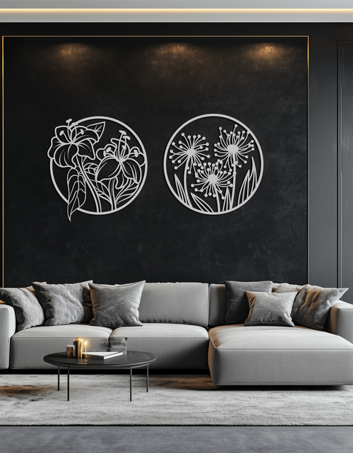 Load image into Gallery viewer, Floral Harmony Metal Wall Art – Elegant Botanical Steel Decor - KAF152
