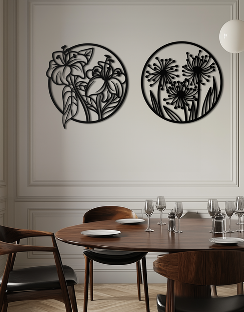 Load image into Gallery viewer, Floral Harmony Metal Wall Art – Elegant Botanical Steel Decor - KAF152
