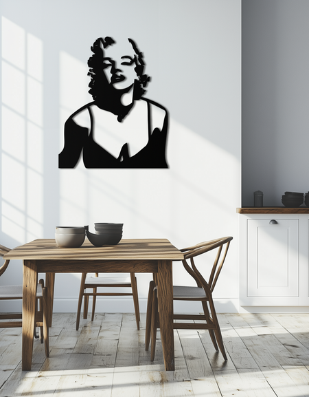 Göz Alıcı Marilyn Monroe Metal Duvar Sanatı – İkonik Pop Art Çelik Dekor - KAF153