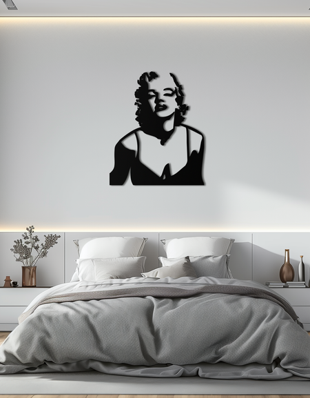 Göz Alıcı Marilyn Monroe Metal Duvar Sanatı – İkonik Pop Art Çelik Dekor - KAF153