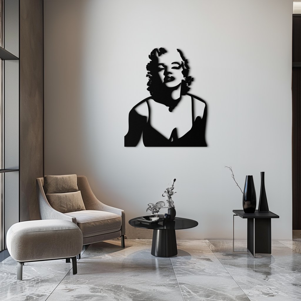 Göz Alıcı Marilyn Monroe Metal Duvar Sanatı – İkonik Pop Art Çelik Dekor - KAF153