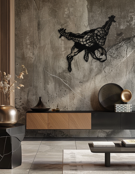 Örümcek Adam Metal Duvar Sanatı - Geometrik Süper Kahraman Duvar Dekoru - KAF155