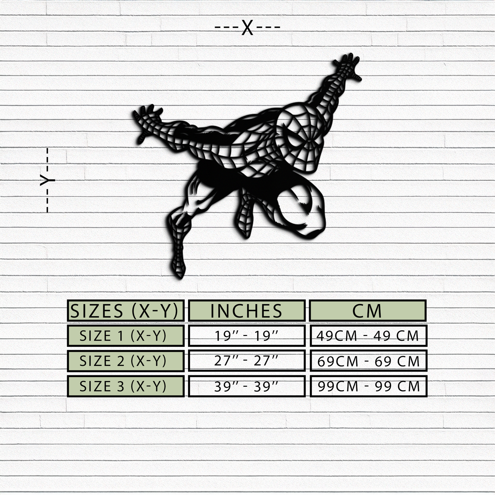 Örümcek Adam Metal Duvar Sanatı - Geometrik Süper Kahraman Duvar Dekoru - KAF155