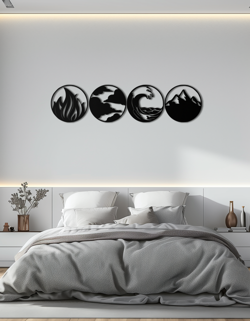 Load image into Gallery viewer, Four Elements Metal Wall Art - Fire, Air, Water, Earth Symbol Set - KAF156
