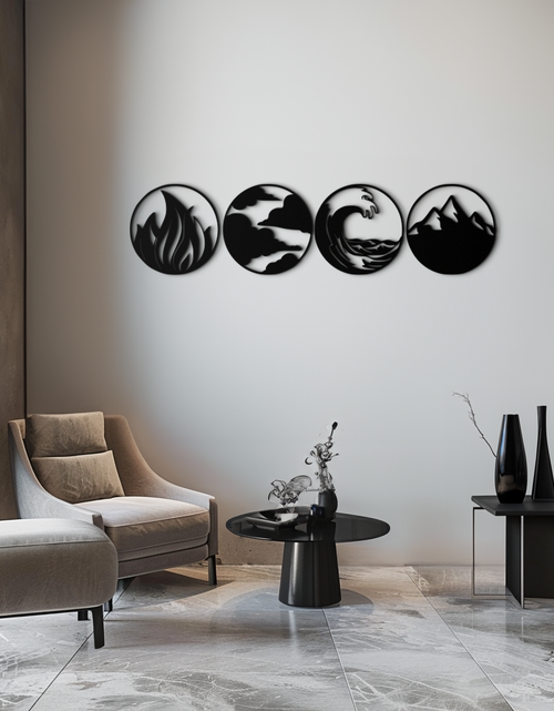 Load image into Gallery viewer, Four Elements Metal Wall Art - Fire, Air, Water, Earth Symbol Set - KAF156
