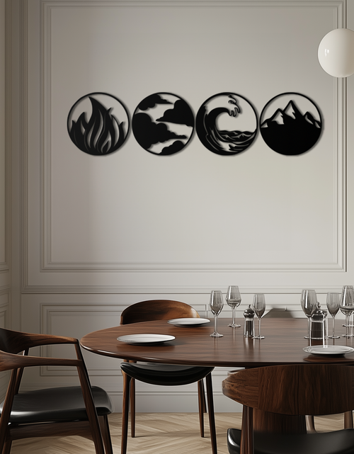 Load image into Gallery viewer, Four Elements Metal Wall Art - Fire, Air, Water, Earth Symbol Set - KAF156
