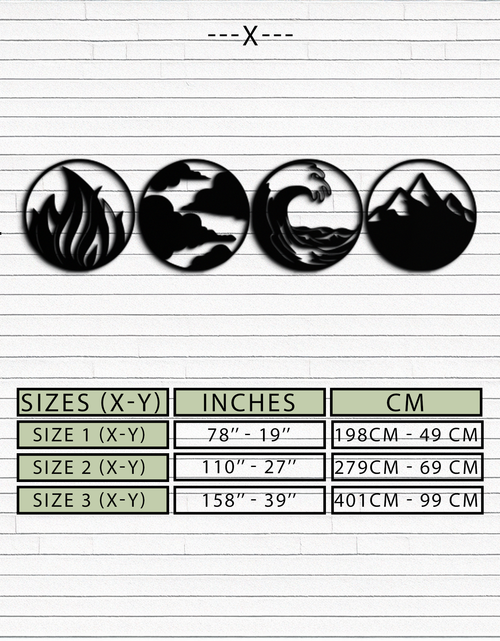 Load image into Gallery viewer, Four Elements Metal Wall Art - Fire, Air, Water, Earth Symbol Set - KAF156
