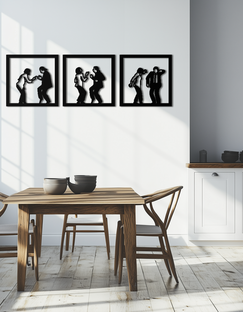 Load image into Gallery viewer, Dancing Silhouettes Metal Wall Art - Modern Minimalist Couple Wall Decor - KAF157
