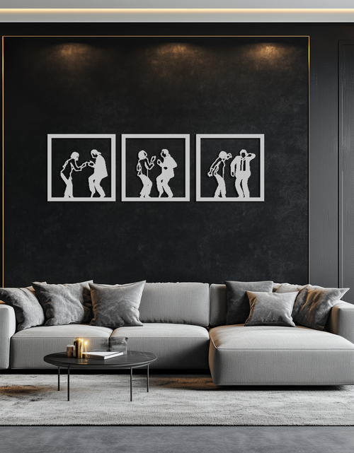 Load image into Gallery viewer, Dancing Silhouettes Metal Wall Art - Modern Minimalist Couple Wall Decor - KAF157
