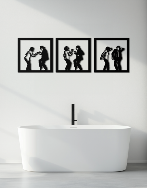 Load image into Gallery viewer, Dancing Silhouettes Metal Wall Art - Modern Minimalist Couple Wall Decor - KAF157

