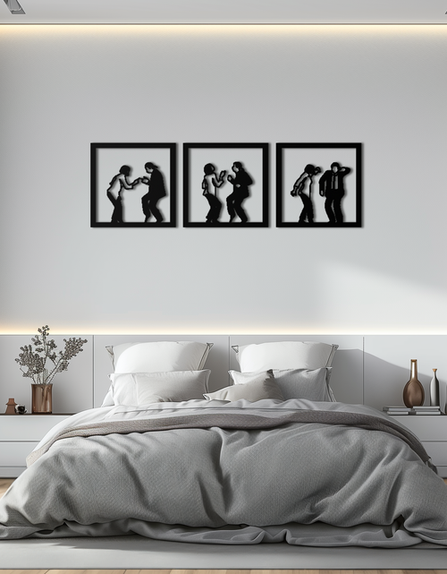Load image into Gallery viewer, Dancing Silhouettes Metal Wall Art - Modern Minimalist Couple Wall Decor - KAF157
