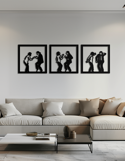 Load image into Gallery viewer, Dancing Silhouettes Metal Wall Art - Modern Minimalist Couple Wall Decor - KAF157
