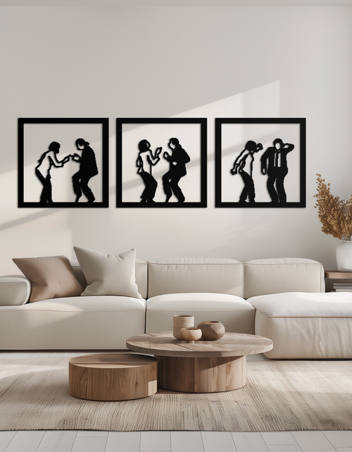 Load image into Gallery viewer, Dancing Silhouettes Metal Wall Art - Modern Minimalist Couple Wall Decor - KAF157

