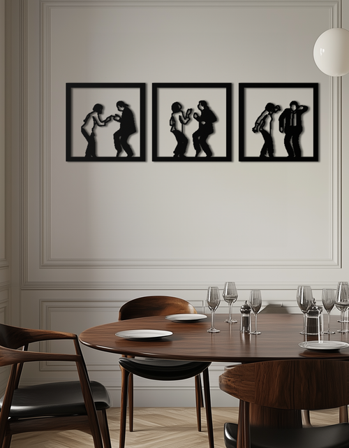 Load image into Gallery viewer, Dancing Silhouettes Metal Wall Art - Modern Minimalist Couple Wall Decor - KAF157

