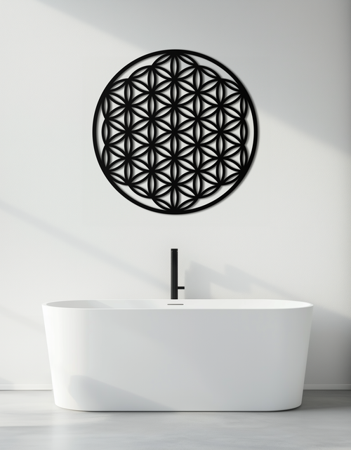Resmi Galeri görüntüleyicisine yükleyin, Sacred Geometry Metal Duvar Sanatı - Yaşam Çiçeği Tasarımı - KAF158
