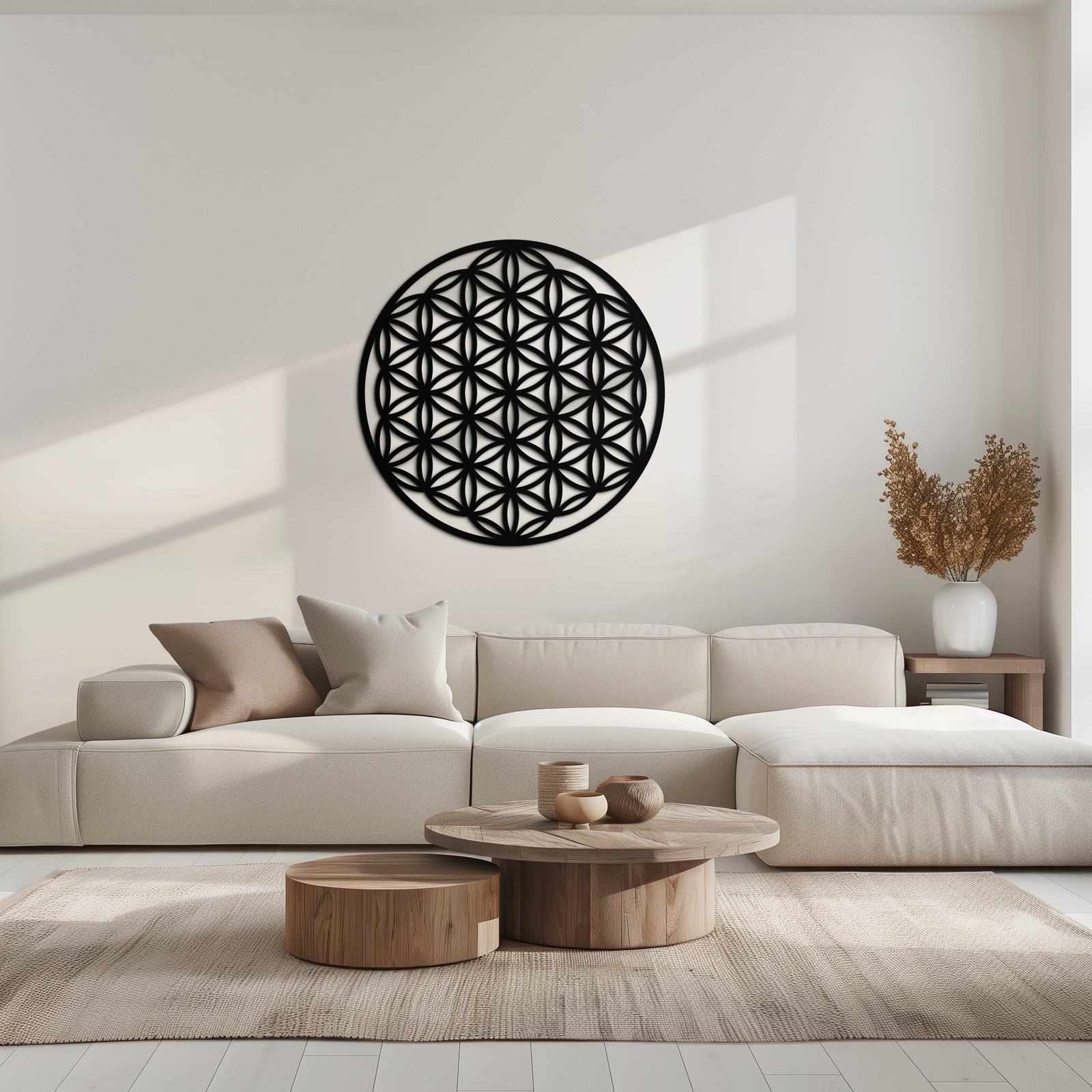 Sacred Geometry Metal Duvar Sanatı - Yaşam Çiçeği Tasarımı - KAF158