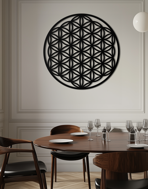 Resmi Galeri görüntüleyicisine yükleyin, Sacred Geometry Metal Duvar Sanatı - Yaşam Çiçeği Tasarımı - KAF158
