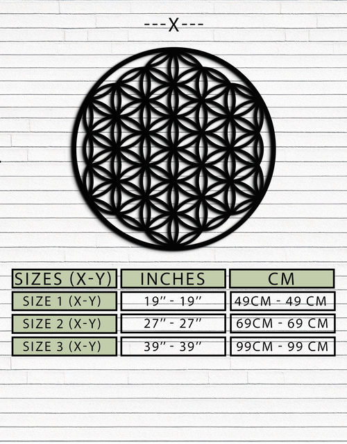 Resmi Galeri görüntüleyicisine yükleyin, Sacred Geometry Metal Duvar Sanatı - Yaşam Çiçeği Tasarımı - KAF158
