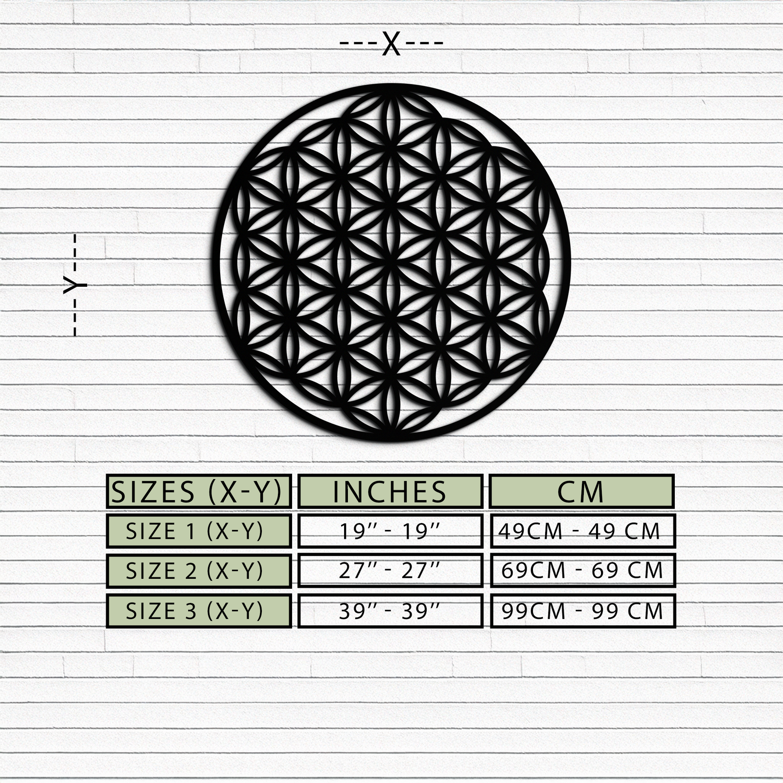 Sacred Geometry Metal Duvar Sanatı - Yaşam Çiçeği Tasarımı - KAF158