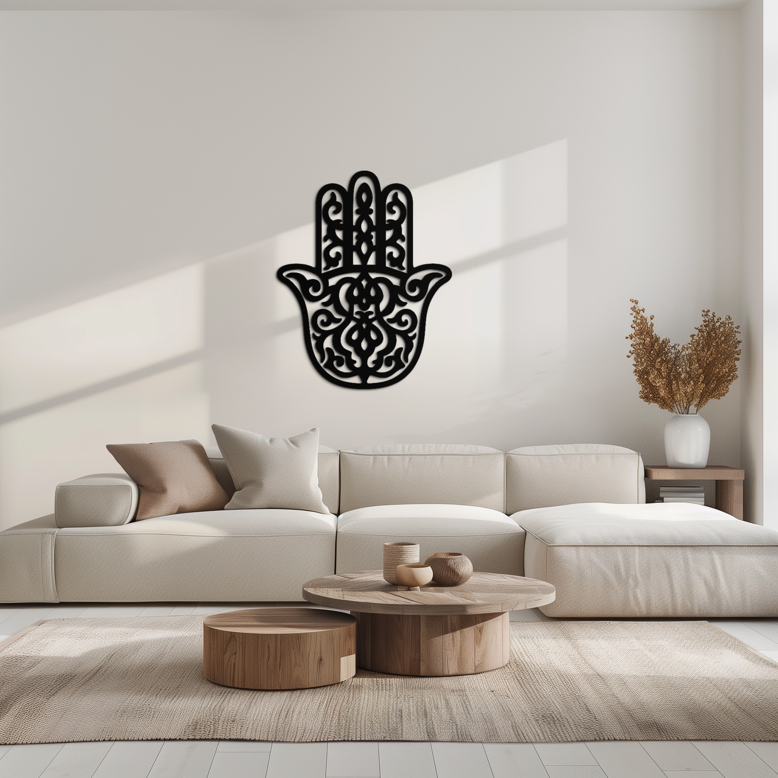 Hamsa El Metal Duvar Sanatı - Sembolik Koruma ve Manevi Ev Dekoru - KAF159