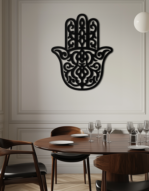 Resmi Galeri görüntüleyicisine yükleyin, Hamsa El Metal Duvar Sanatı - Sembolik Koruma ve Manevi Ev Dekoru - KAF159
