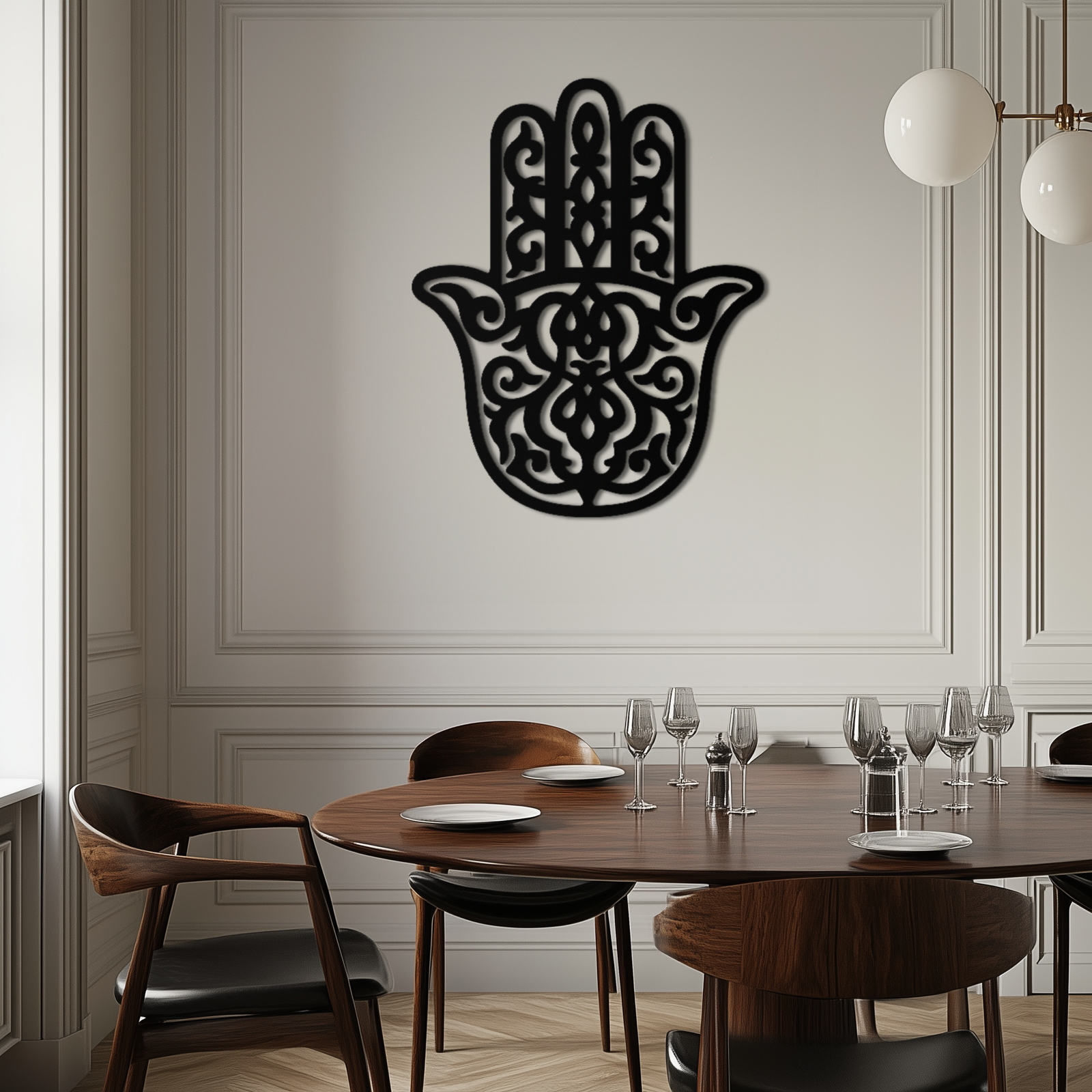 Hamsa El Metal Duvar Sanatı - Sembolik Koruma ve Manevi Ev Dekoru - KAF159