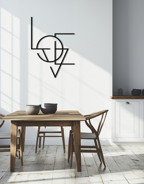 Resmi Galeri görüntüleyicisine yükleyin, Geometrik LOVE Metal Duvar Sanatı - Modern Minimalist Duvar Dekoru- KAF162
