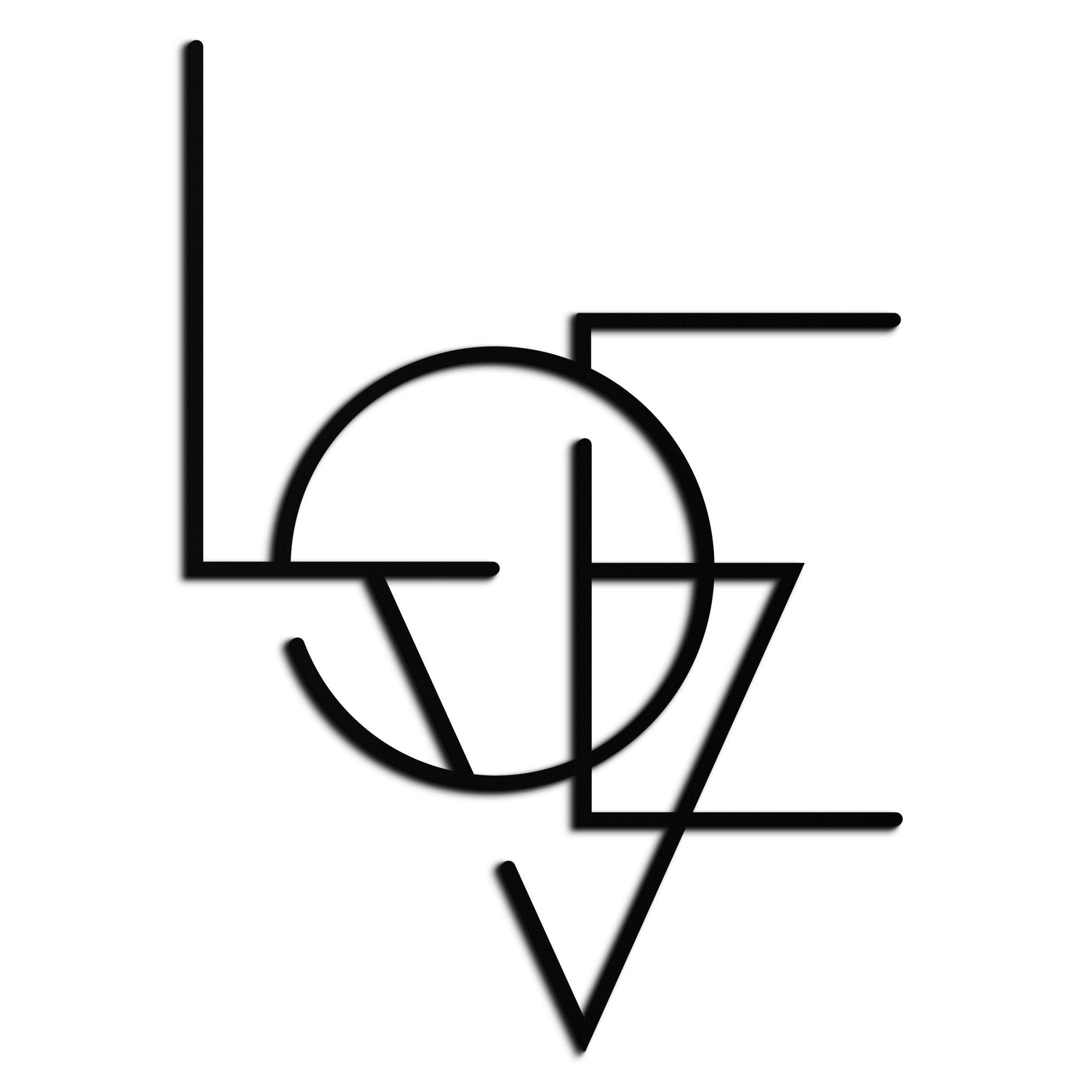 Geometrik LOVE Metal Duvar Sanatı - Modern Minimalist Duvar Dekoru- KAF162