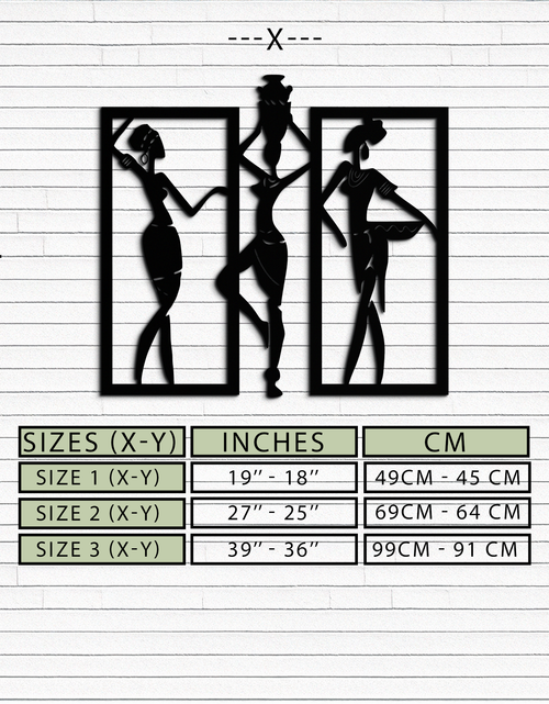 Load image into Gallery viewer, African Women Metal Wall Art - Elegant Tribal Wall Decor- KAF163
