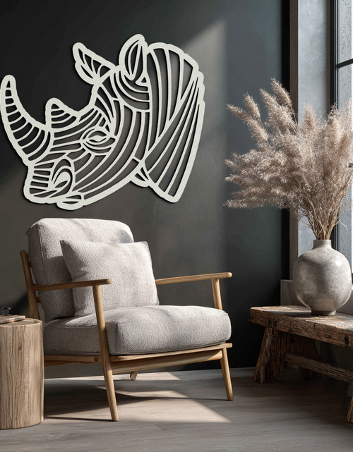 Load image into Gallery viewer, Geometric Rhino Metal Wall Art - Modern Wildlife Decor- KAF164
