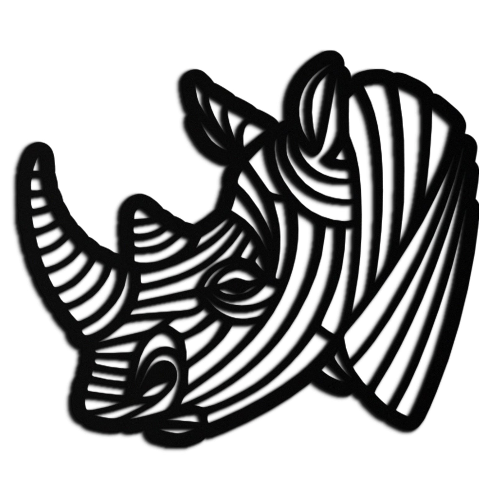 Geometric Rhino Metal Wall Art - Modern Wildlife Decor- KAF164