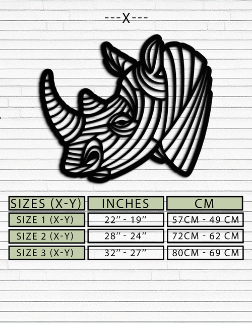 Load image into Gallery viewer, Geometric Rhino Metal Wall Art - Modern Wildlife Decor- KAF164
