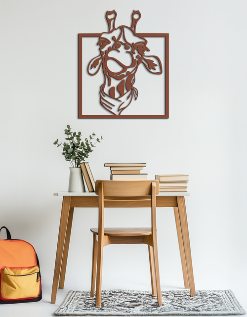 Load image into Gallery viewer, Giraffe Metal Wall Art - Playful Safari Animal Decor- KAF165
