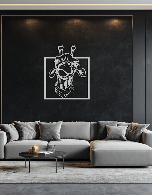 Load image into Gallery viewer, Giraffe Metal Wall Art - Playful Safari Animal Decor- KAF165
