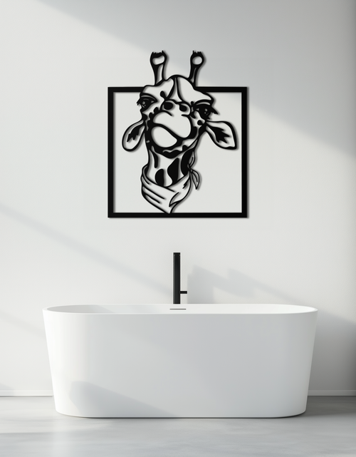 Load image into Gallery viewer, Giraffe Metal Wall Art - Playful Safari Animal Decor- KAF165
