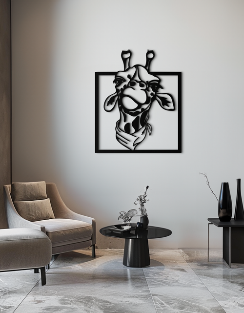 Load image into Gallery viewer, Giraffe Metal Wall Art - Playful Safari Animal Decor- KAF165
